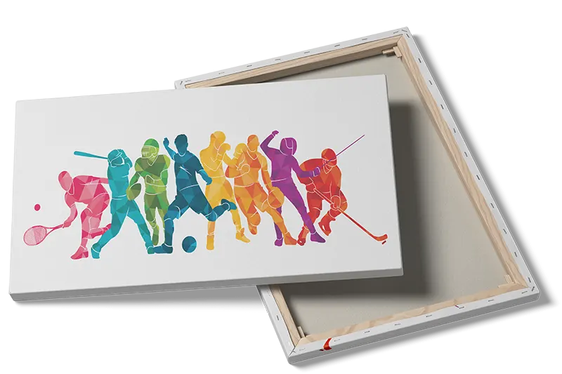Farverige Sportshelte i Bevægelse