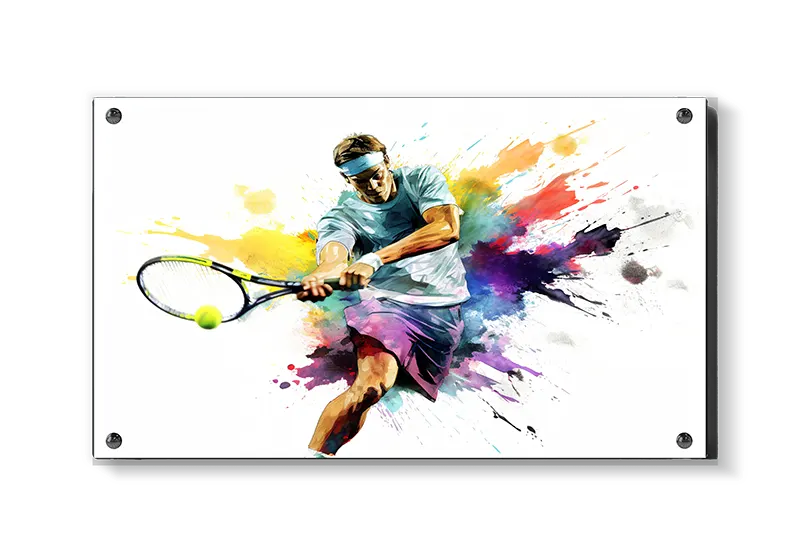 Dynamisk Tennisaction i Farvesprøjt