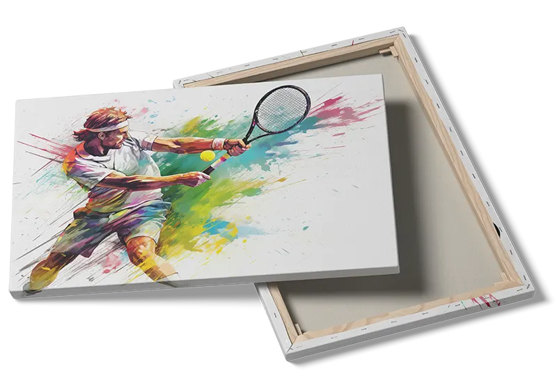 Farverig Tennisaction i Bevægelse