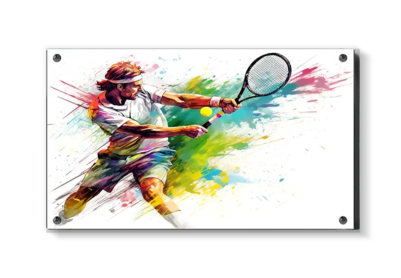 Farverig Tennisaction i Bevægelse