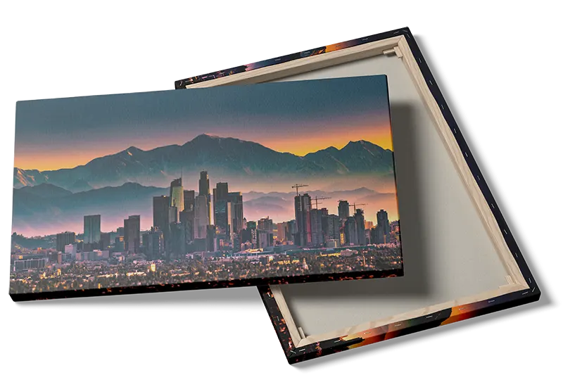 Storby Skyline ved Solnedgang