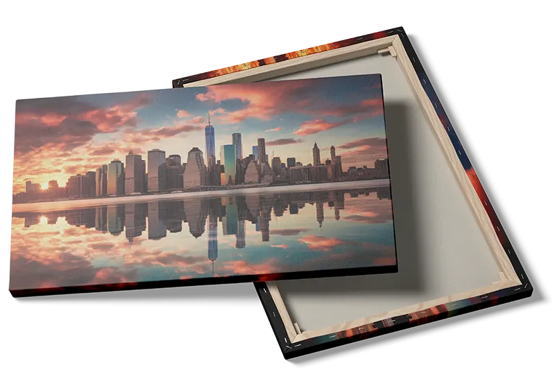 Manhattan Skyline ved Solnedgang