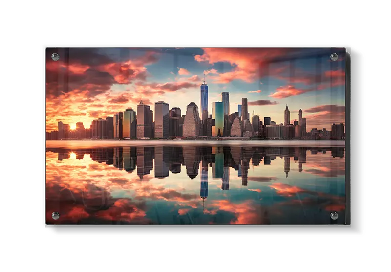 Manhattan Skyline ved Solnedgang
