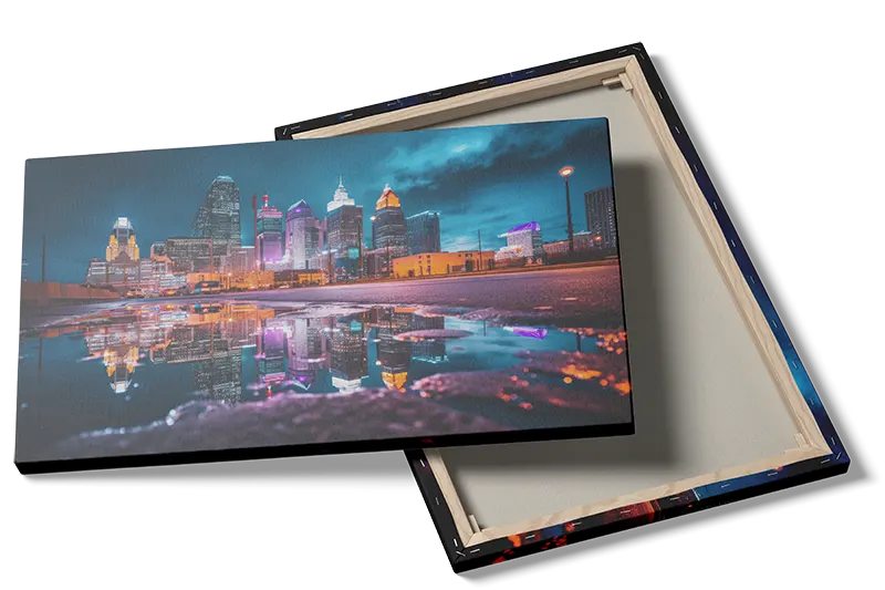 Neonlys Over Byens Skyline