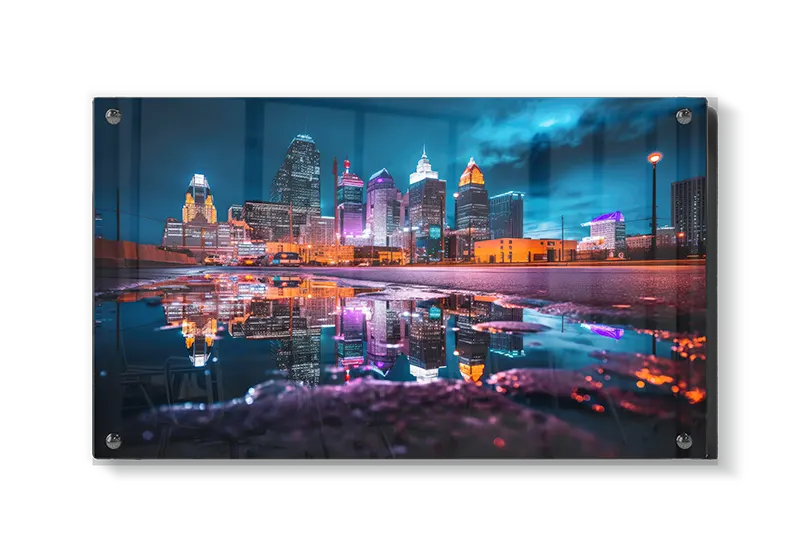 Neonlys Over Byens Skyline