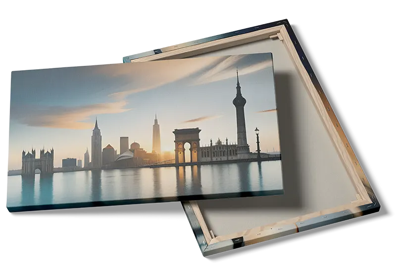 Solnedgang Over Futuristisk Skyline