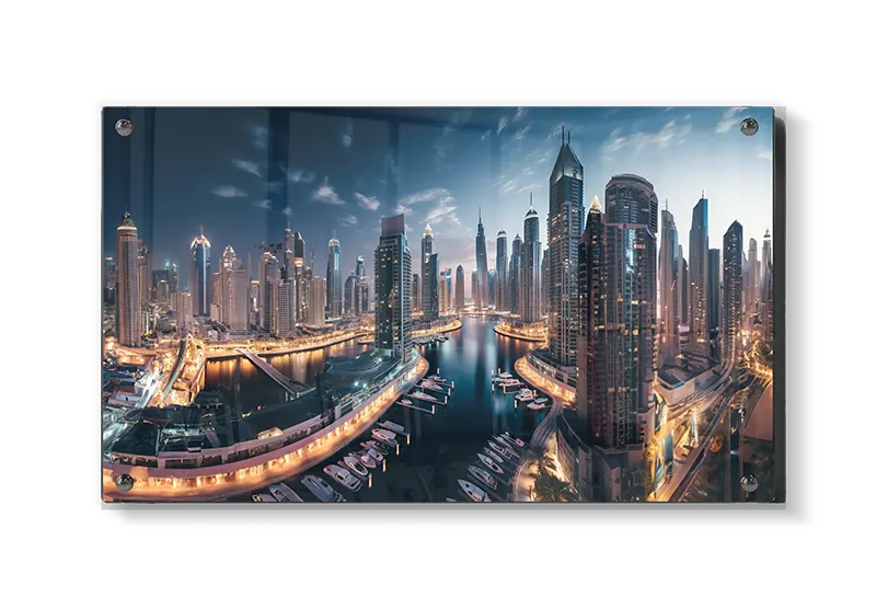 Dubai Marina Skyline ved Skumring