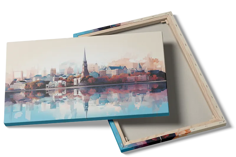 Akvarel Skyline med Kirkespir