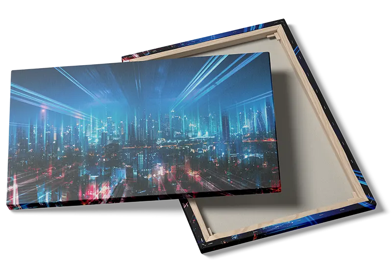 Grafisk Neonblå Futuristisk Storbylys