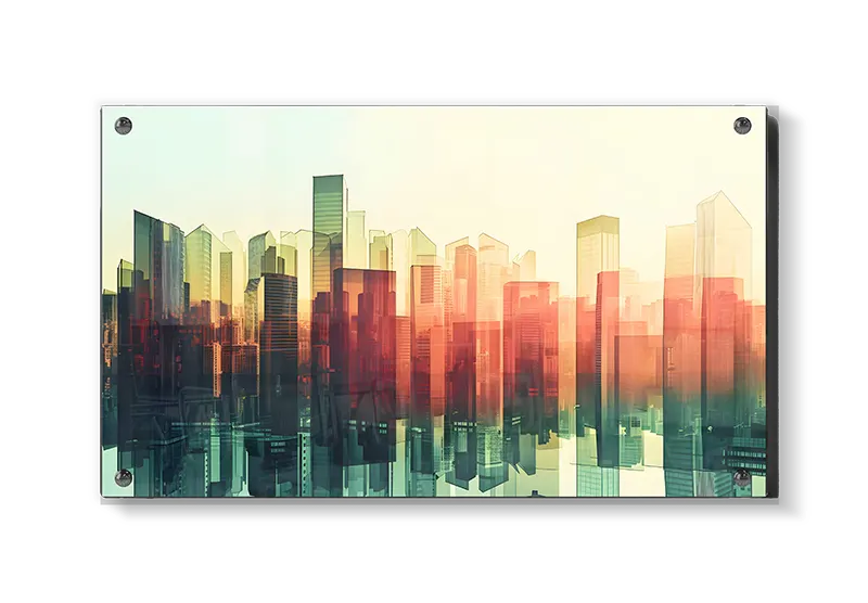 Abstrakt Storby Skyline Spejling