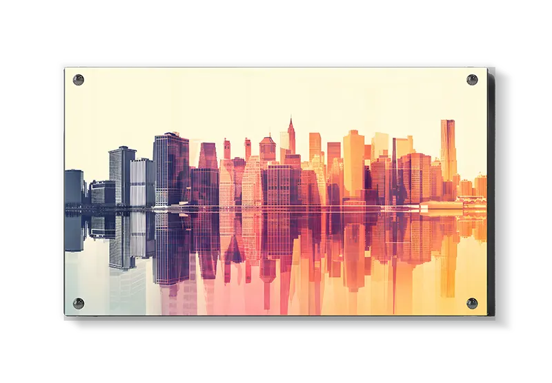 New York Skyline i Solnedgang
