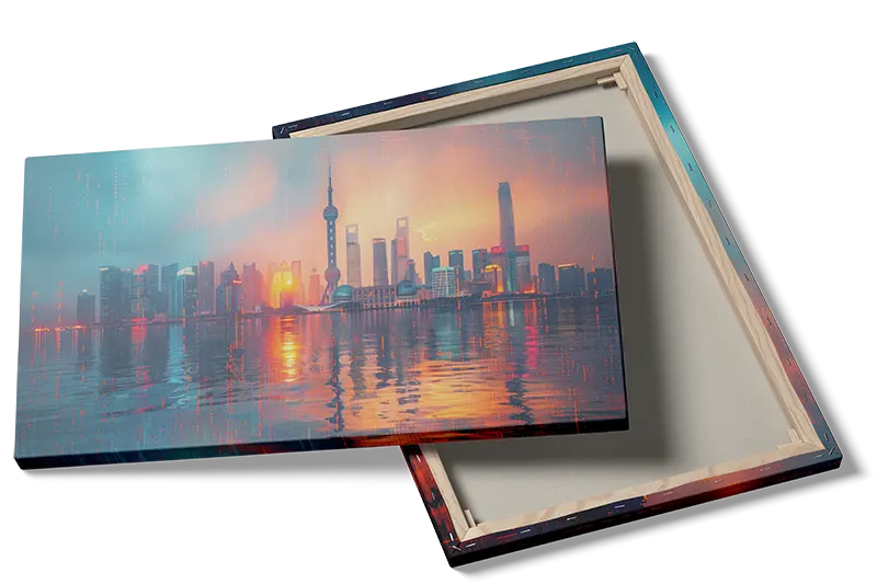 Shanghai Skyline ved Solnedgang