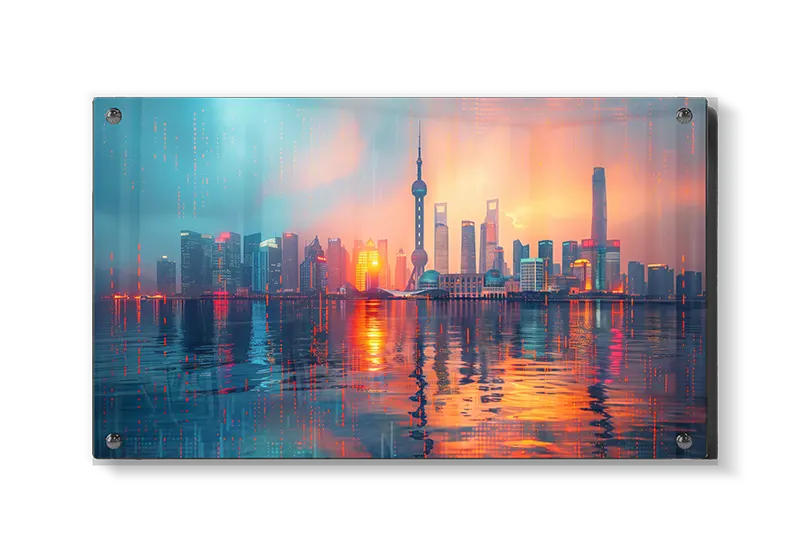 Shanghai Skyline ved Solnedgang