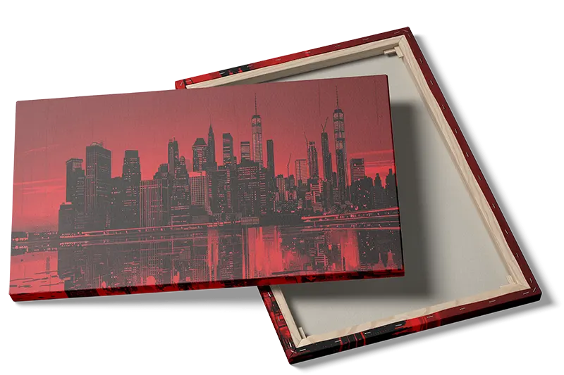 Rød Storby Skyline Refleksion