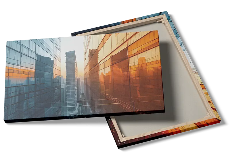 Grafisk Solnedgang Mellem Glasfacader