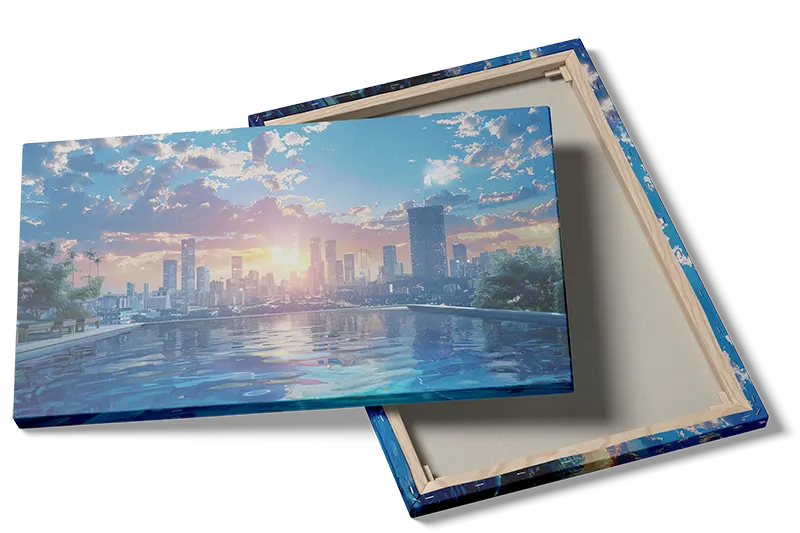 Solnedgang Over Byens Skyline
