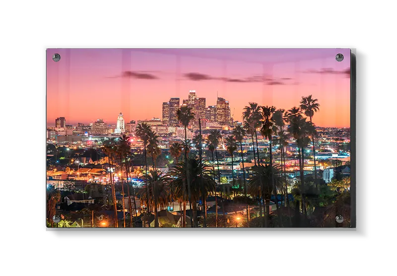 Los Angeles Skyline ved Solnedgang