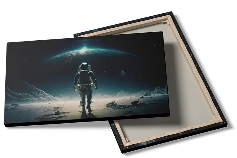Grafisk Astronaut på Månelandskab