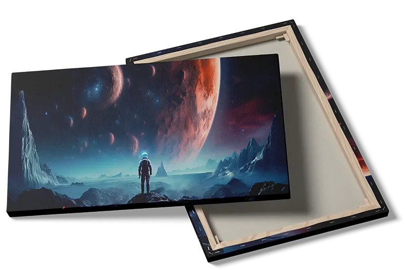 Grafisk Astronaut Under Rød Planet