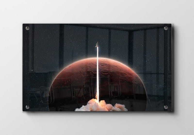 Raketopsendelse Over Rød Planet