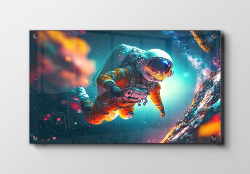 Astronaut i Neonfarvet Rum