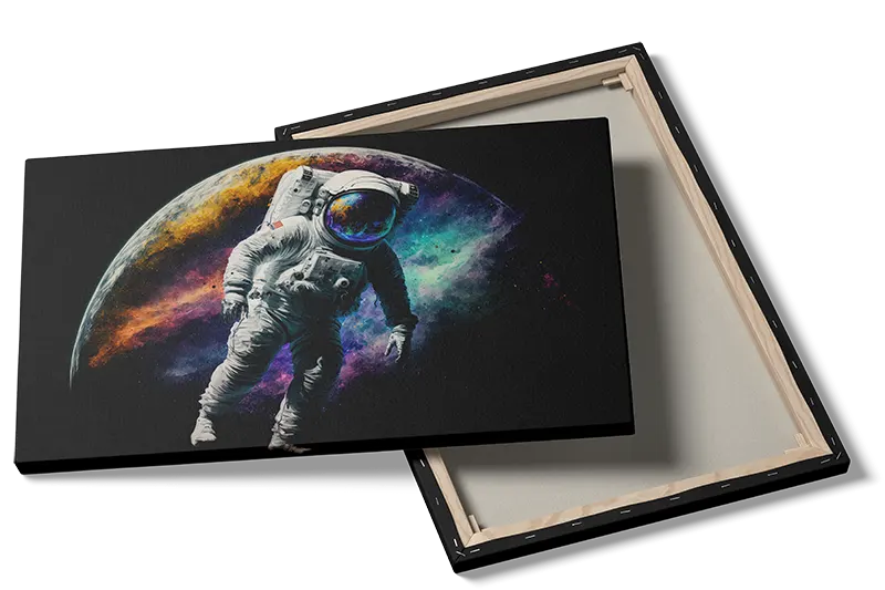 Astronaut Foran Farverig Planet