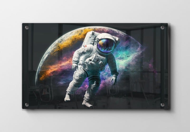 Astronaut Foran Farverig Planet