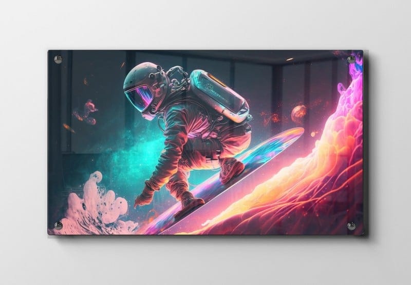Astronaut på Neon Surfboard