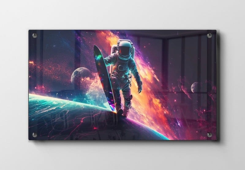 Astronaut med Surfboard i Rummet