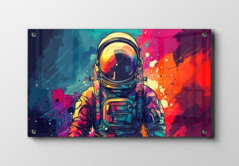Minimal Astronaut i Farverigt Kosmos