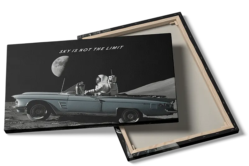 Astronaut i Cabriolet på Månen