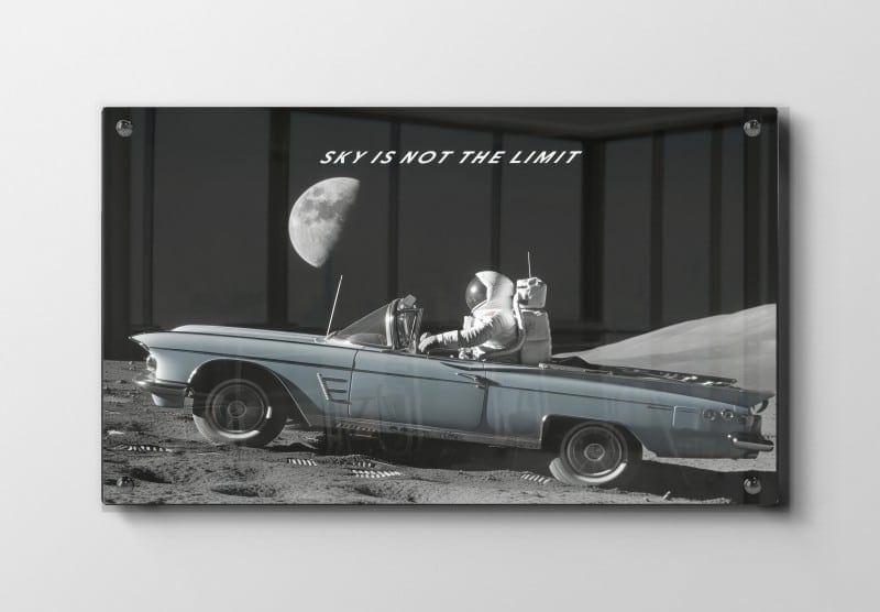Astronaut i Cabriolet på Månen