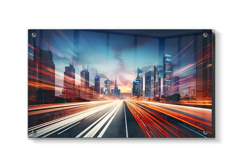 Lysstriber Mod Futuristisk Skyline