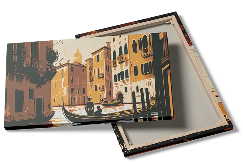Venice Canal Gondola Scene