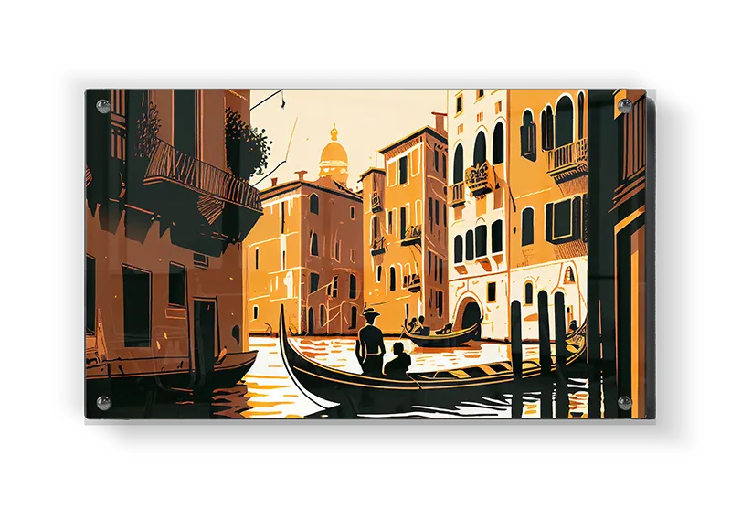 Venice Canal Gondola Scene
