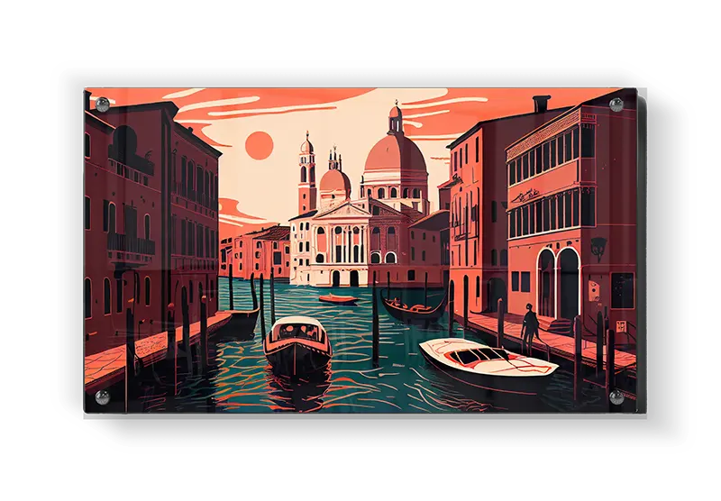 Venice Canal Sunset Scene