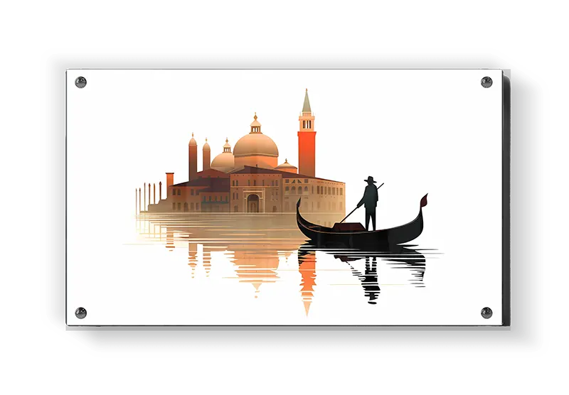 Venice Gondola Silhouette Art
