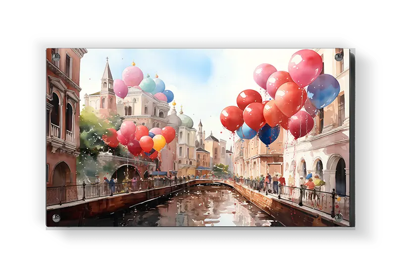 Colorful Balloon Canal Scene