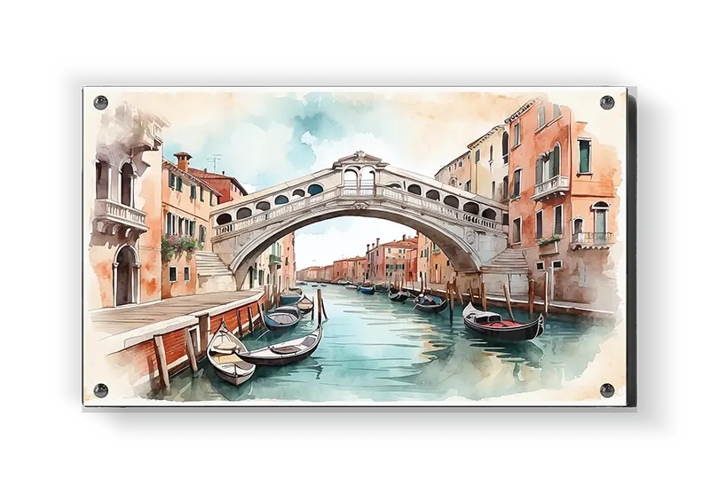 Venetian Canal With Bridge