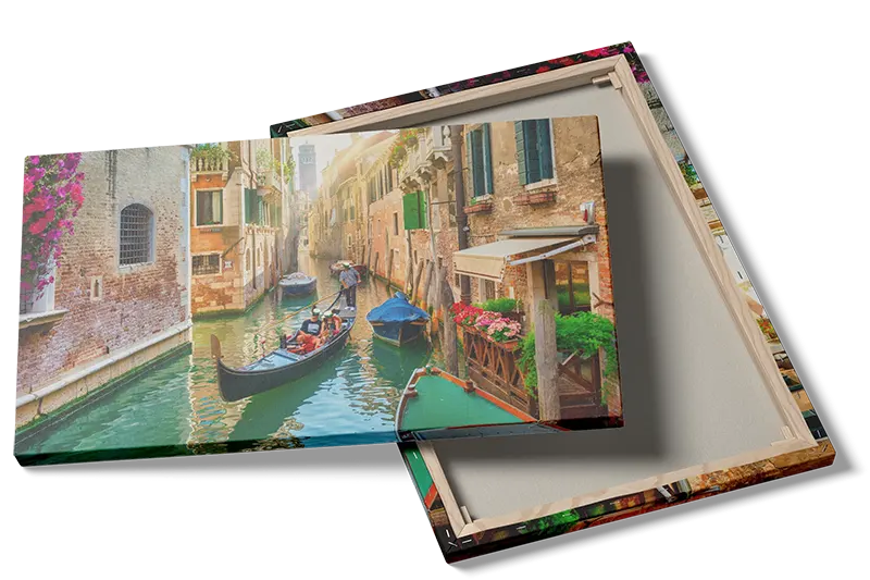 Scenic Canal With Gondolas