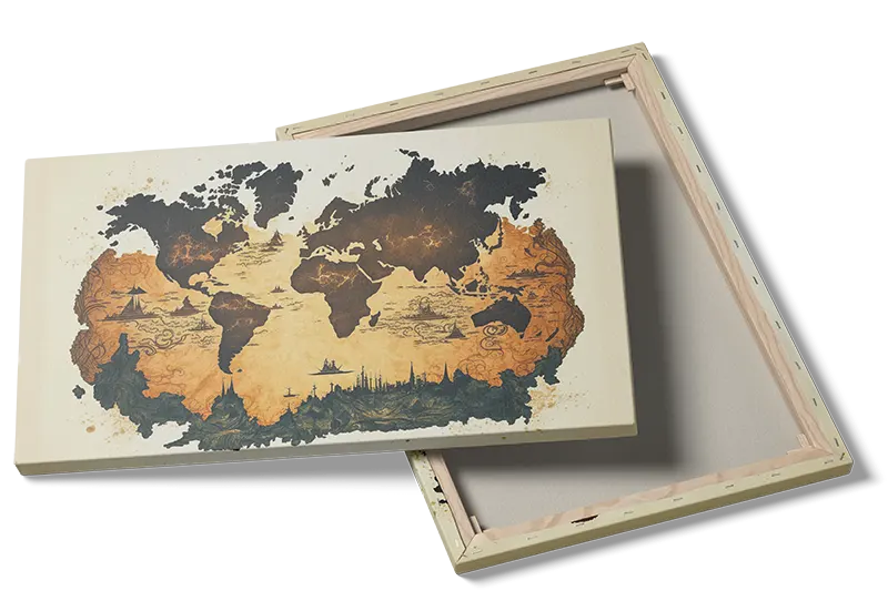 Vintage Verdenskort Plakat