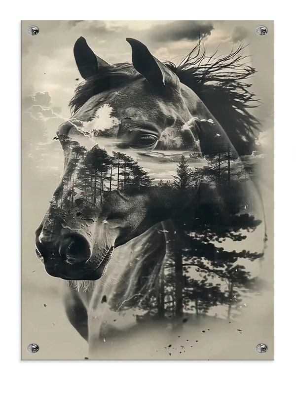 Horse With Forest Plakat