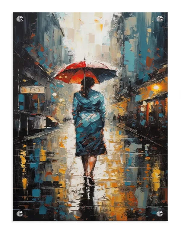 Umbrella Silhouette Walk Plakat