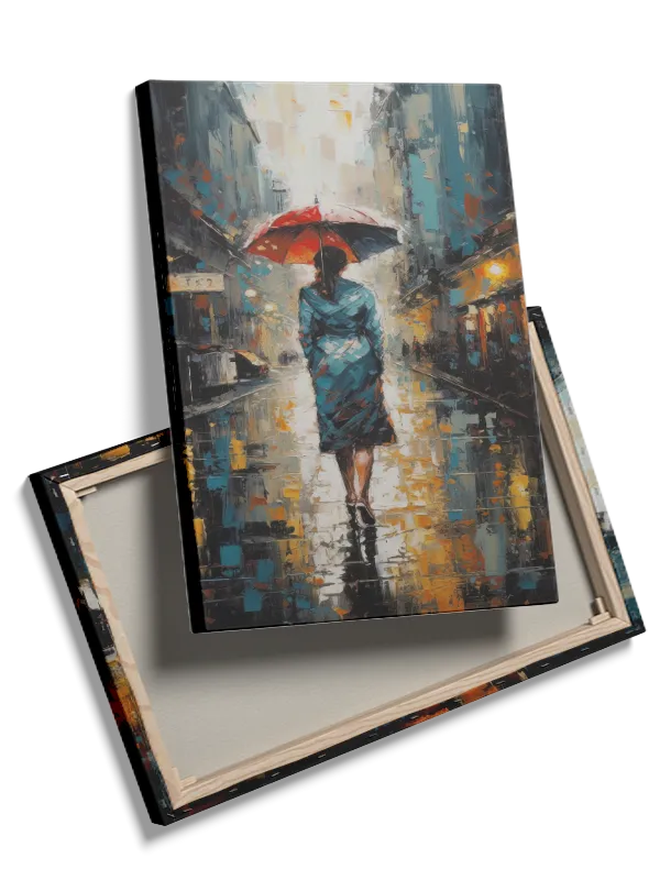Umbrella Silhouette Walk Plakat