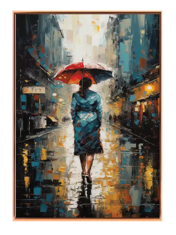 Umbrella Silhouette Walk Plakat