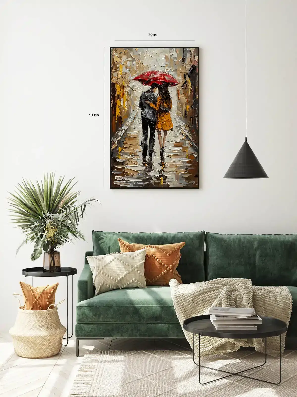 Crimson Umbrella Embrace Plakat