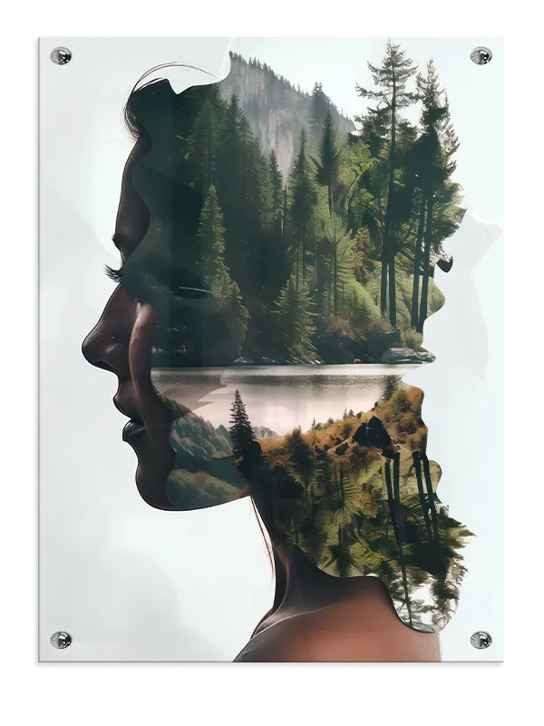 Forest Silhouette Fusion Plakat