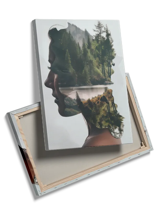 Forest Silhouette Fusion Plakat