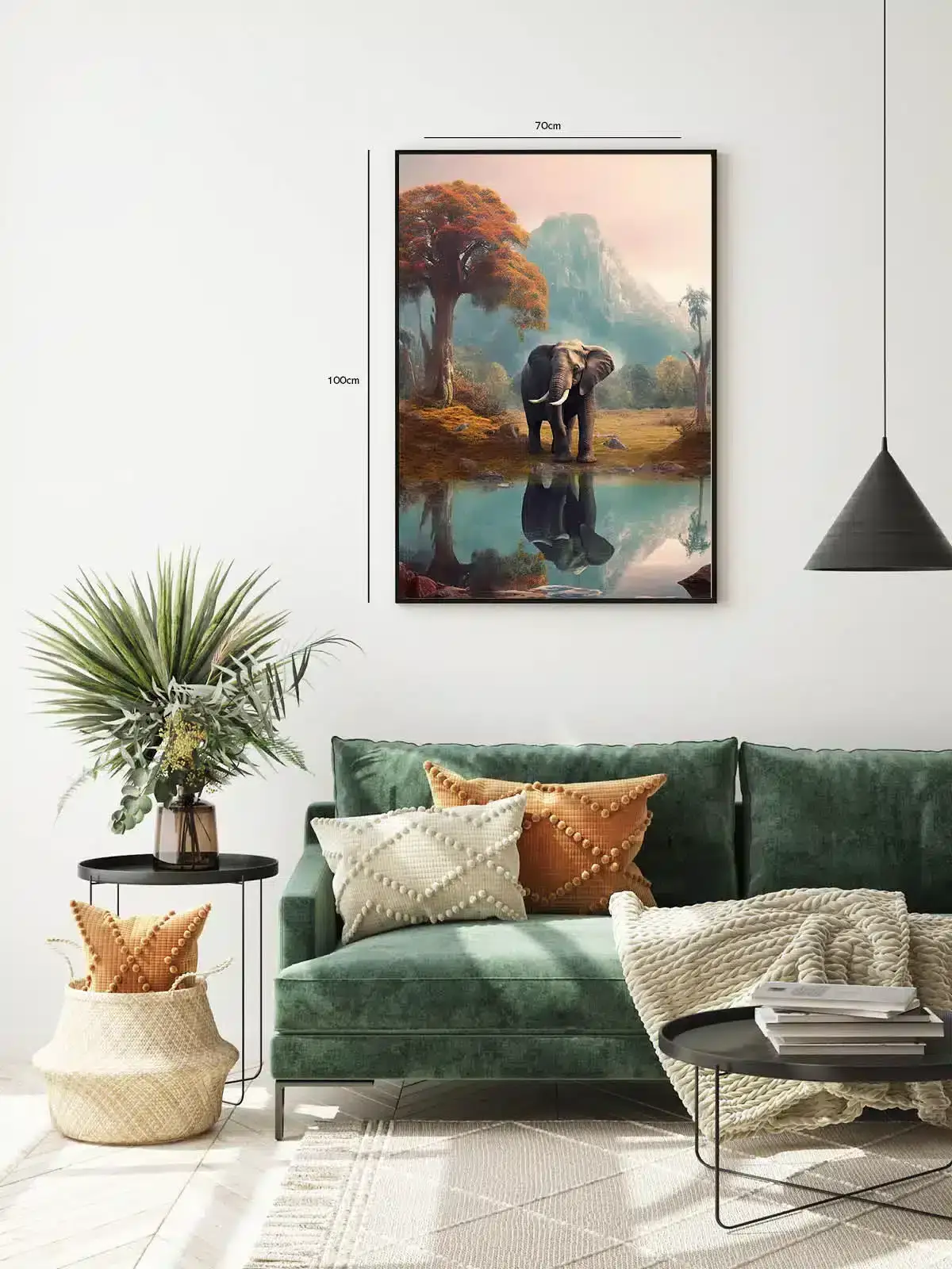 Elephant Reflection Oasis Plakat
