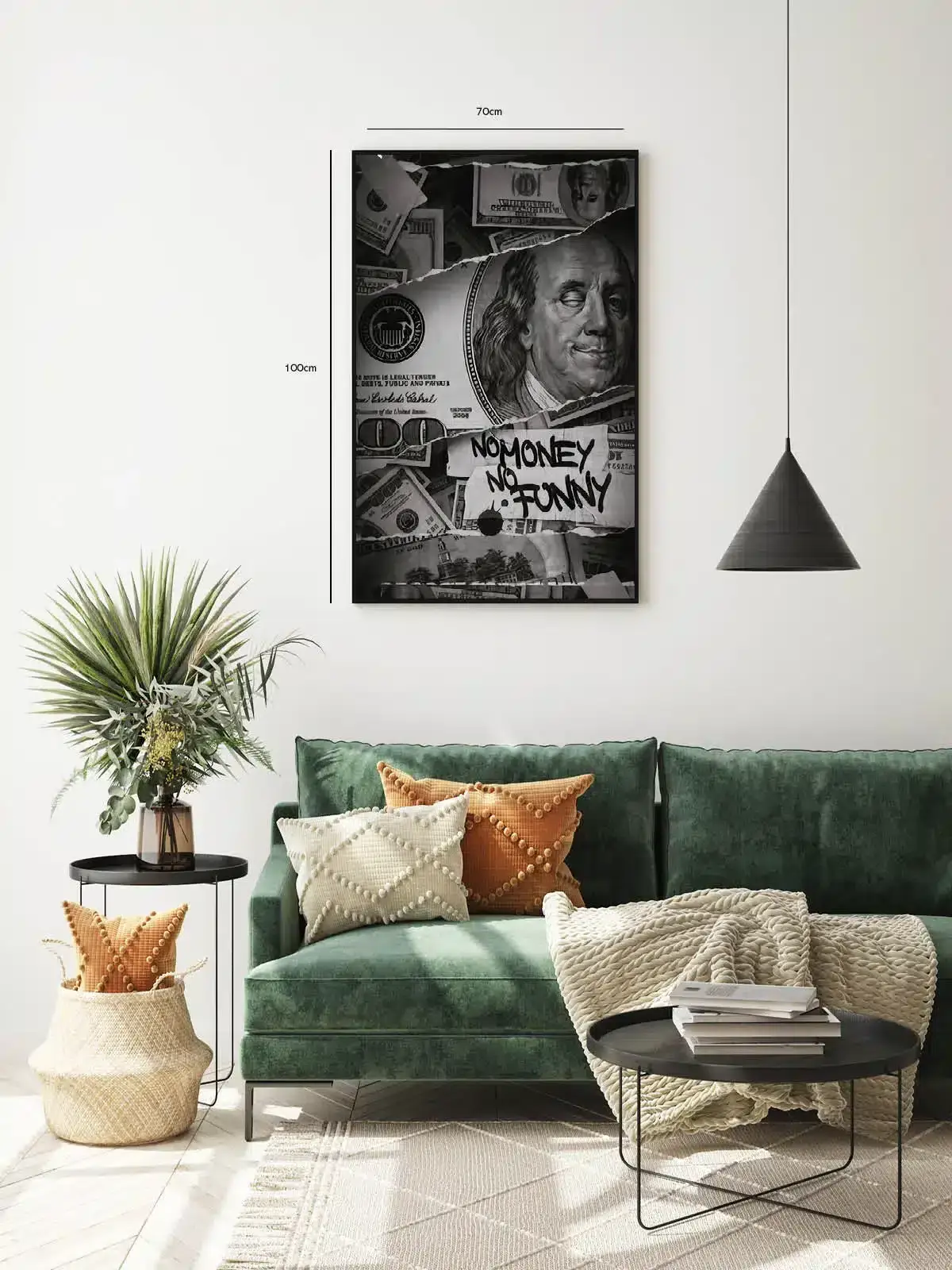 Pengsedlerportrætgrafitti med collagetypografirivninger